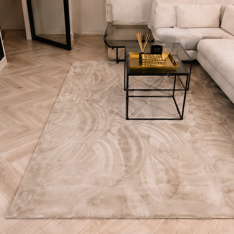 Fay Soft Beige 13 - zacht hoogpolig vloerkleed in beige kleur