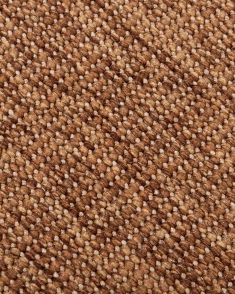 Sisal Outdoor 18 - Sisal ellips vloerkleed voor buiten in donkerbruin met bruine band