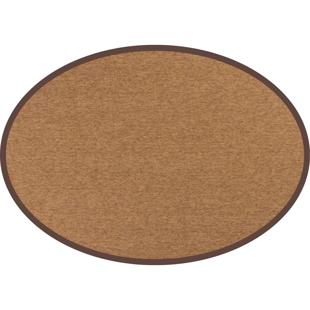 Sisal Outdoor 18 - Sisal ellips vloerkleed voor buiten in donkerbruin met bruine band