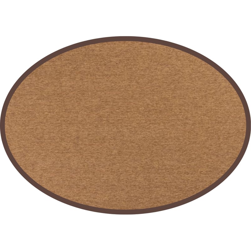 Sisal Outdoor 18 - Sisal ellips vloerkleed voor buiten in donkerbruin met bruine band