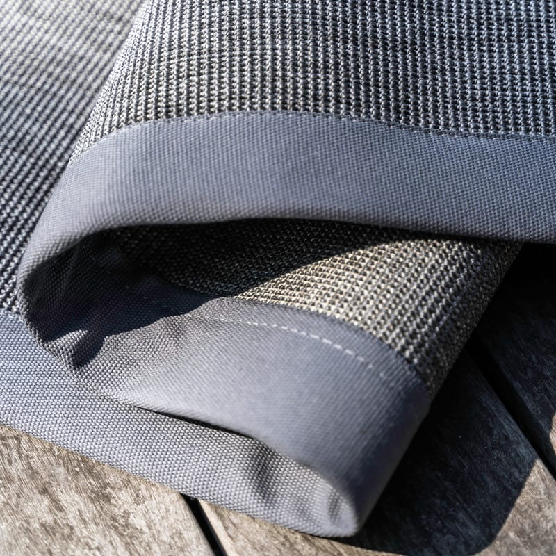Sisal Outdoor 21 - Sisal vloerkleed ellips voor buiten in lichtgrijs met lichtgrijze band 