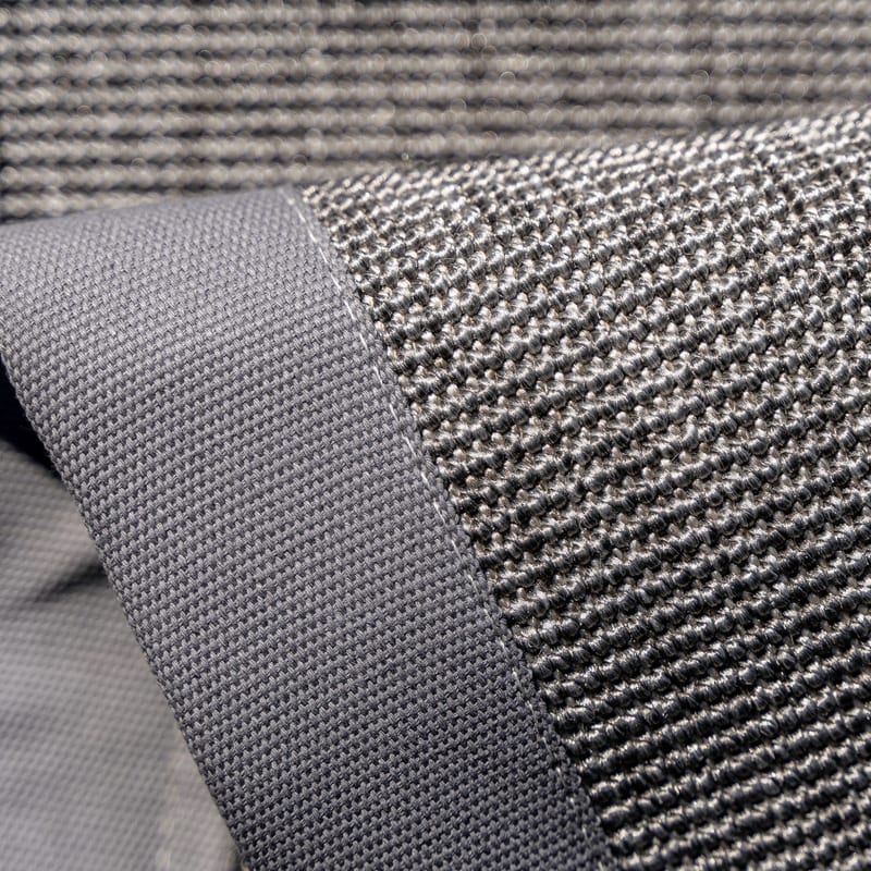 Sisal Outdoor 21 - Sisal vloerkleed ellips voor buiten in lichtgrijs met lichtgrijze band 