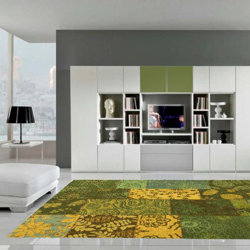Chatel 54 - Patchwork vloerkleed met prachtig bloemendessin in het groen