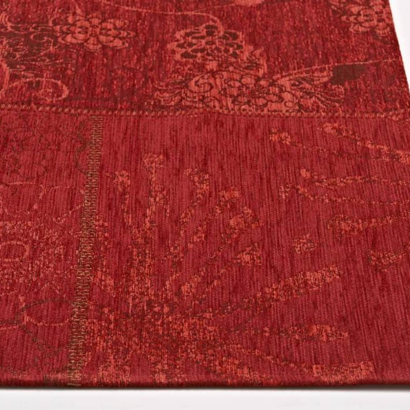 Chatel 46 - Patchwork vloerkleed met prachtig bloemendessin in het rood