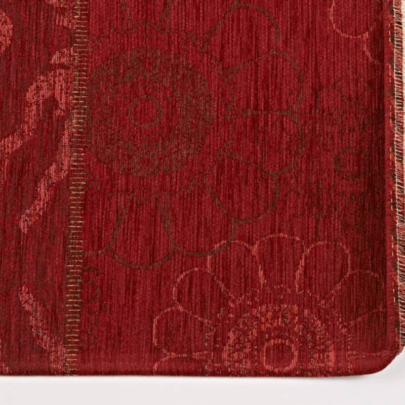 Chatel 46 - Patchwork vloerkleed met prachtig bloemendessin in het rood
