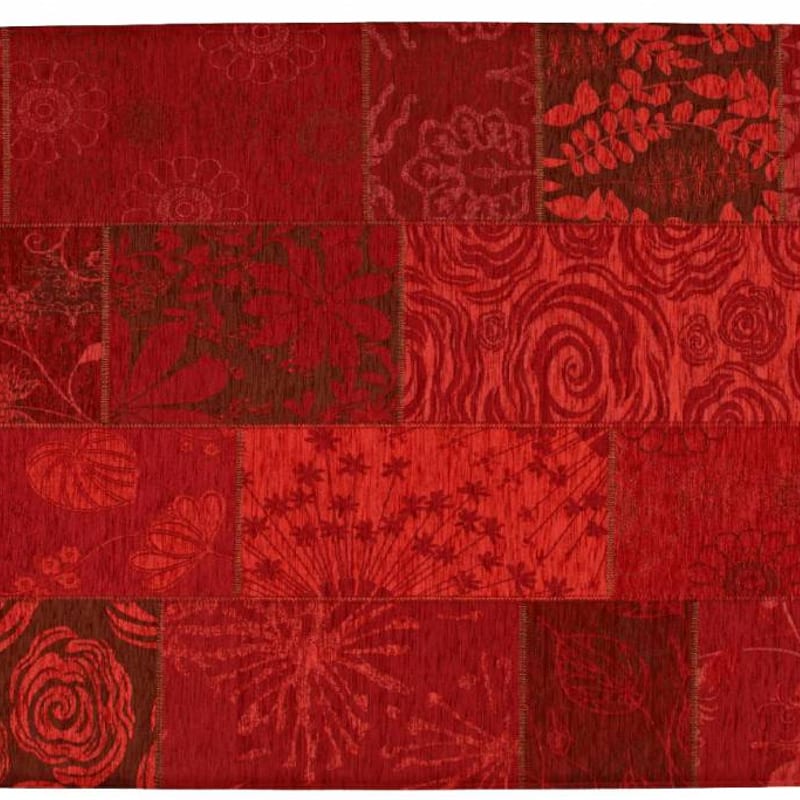 Chatel 46 - Patchwork vloerkleed met prachtig bloemendessin in het rood