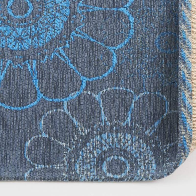 Chatel 34 - Patchwork vloerkleed met prachtig bloemendessin in het blauw