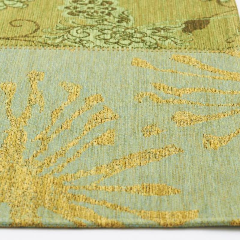 Chatel 54 - Patchwork vloerkleed met prachtig bloemendessin in het groen