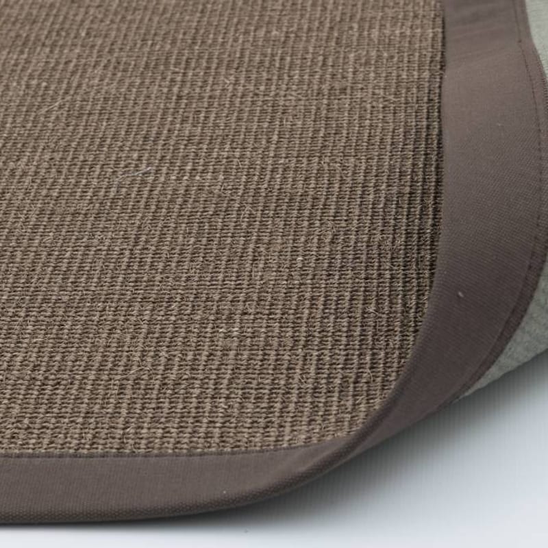 Premium 18 - Prachtig donkerbruin sisal vloerkleed met bijpassende band afwerking