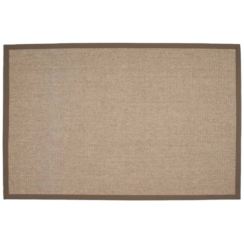 Lago Sisal 21 - Prachtig sisal vloerkleed in het zilvergrijs met taupe band