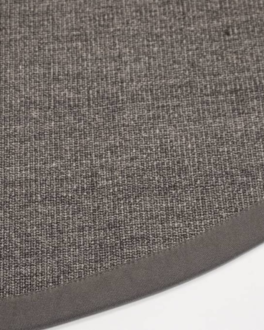 Premium 24 - Rond sisal vloerkleed met fijn geweven structuur in donkergrijs