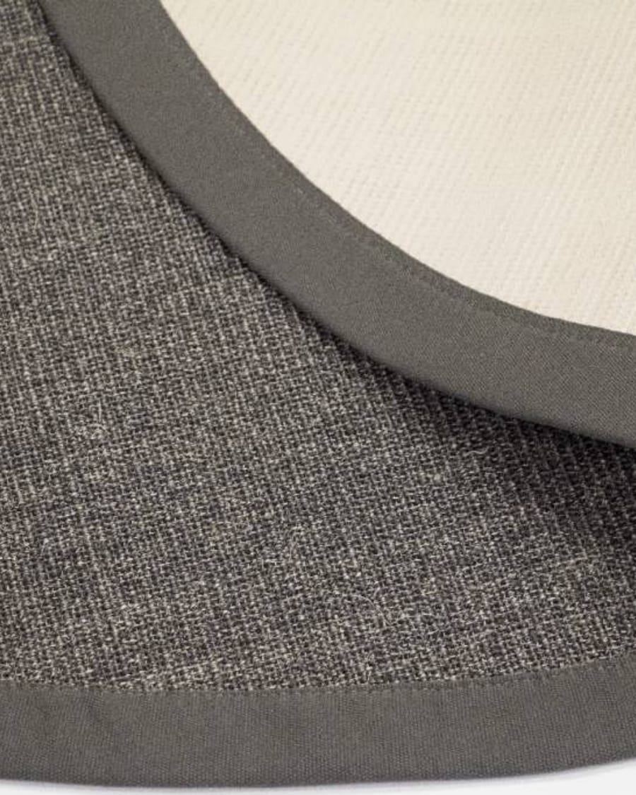 Premium 24 - Rond sisal vloerkleed met fijn geweven structuur in donkergrijs