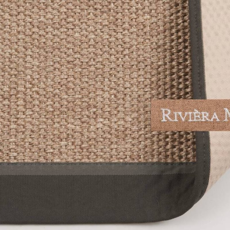 EdgarTown Grey RM23 - Naturel/Grijs sisal vloerkleed met donkergrijze band van Rivièra Maison