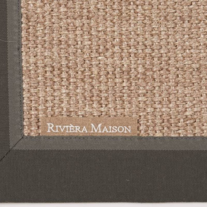 EdgarTown Grey RM23 - Naturel/Grijs sisal vloerkleed met donkergrijze band van Rivièra Maison