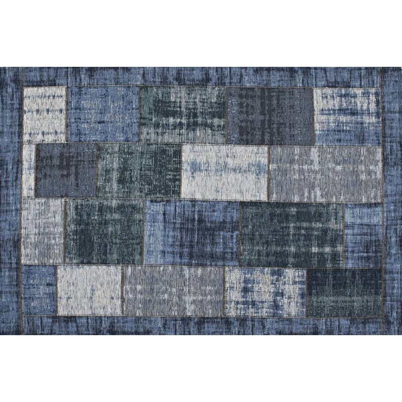 Enzo 36 - Prachtig vintage vloerkleed met Donkerblauwe garen