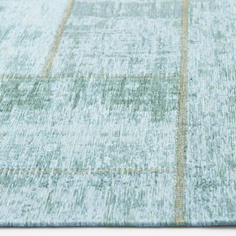 Enzo 33 - Prachtig vintage vloerkleed met Turquoise garen