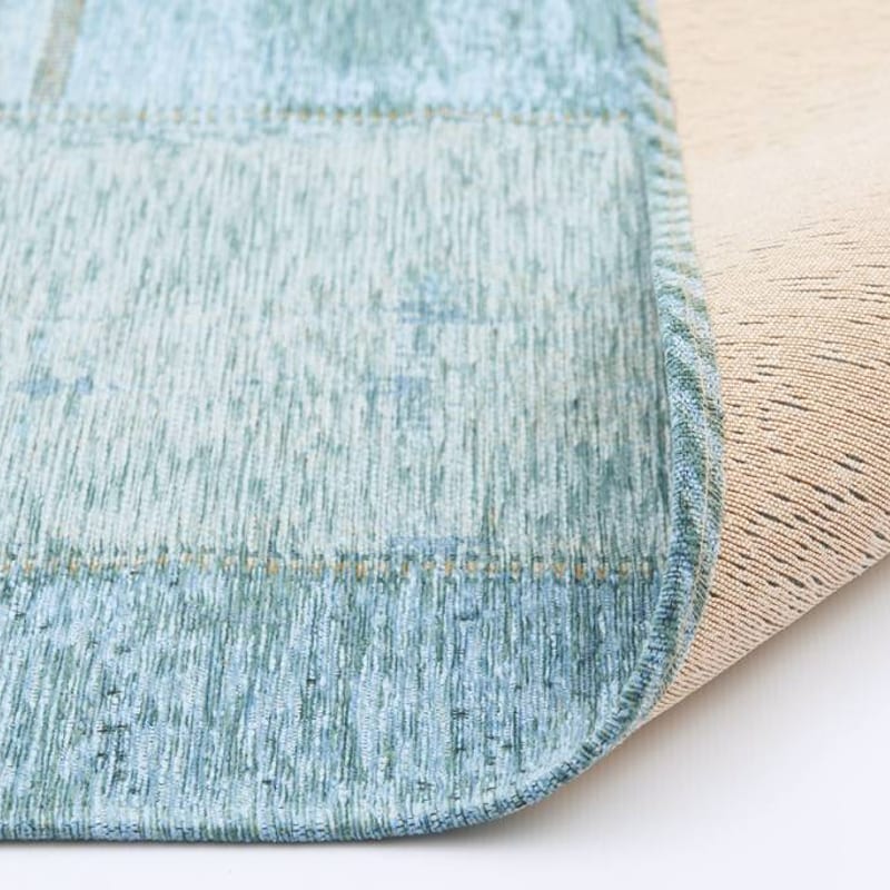 Enzo 33 - Prachtig vintage vloerkleed met Turquoise garen