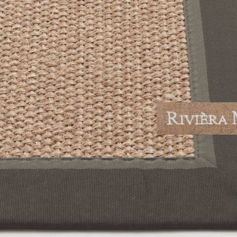 EdgarTown Grey RM23 - Naturel/Grijs sisal vloerkleed met donkergrijze band van Rivièra Maison